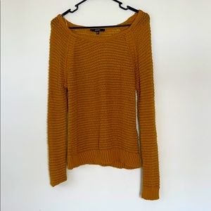 MUSTARD SWEATER OFF SHOULDER- sweater